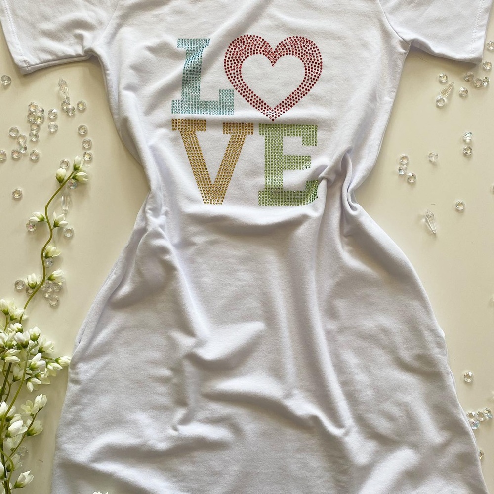 Womens Short Casual Mini Sun Dress “LOVE”